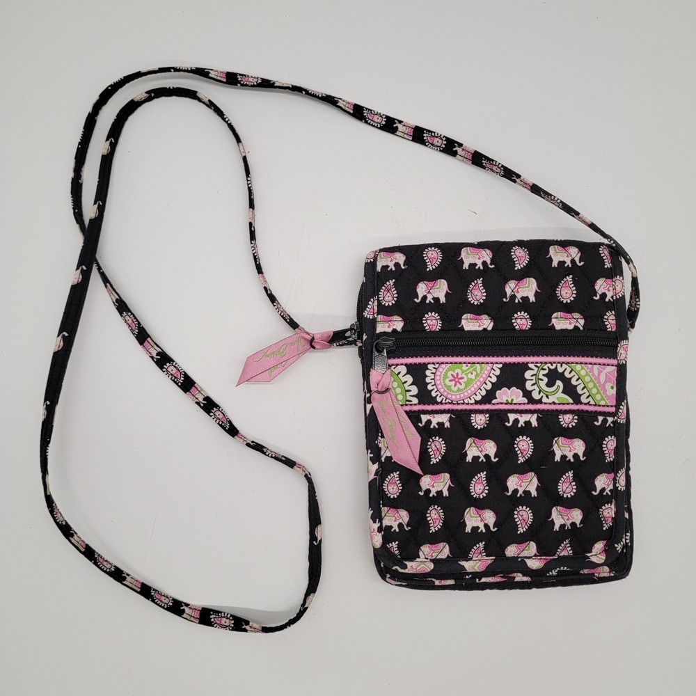 Vera Bradley Retired Pink Elephant Print Mini Hipster Crossbody Purse